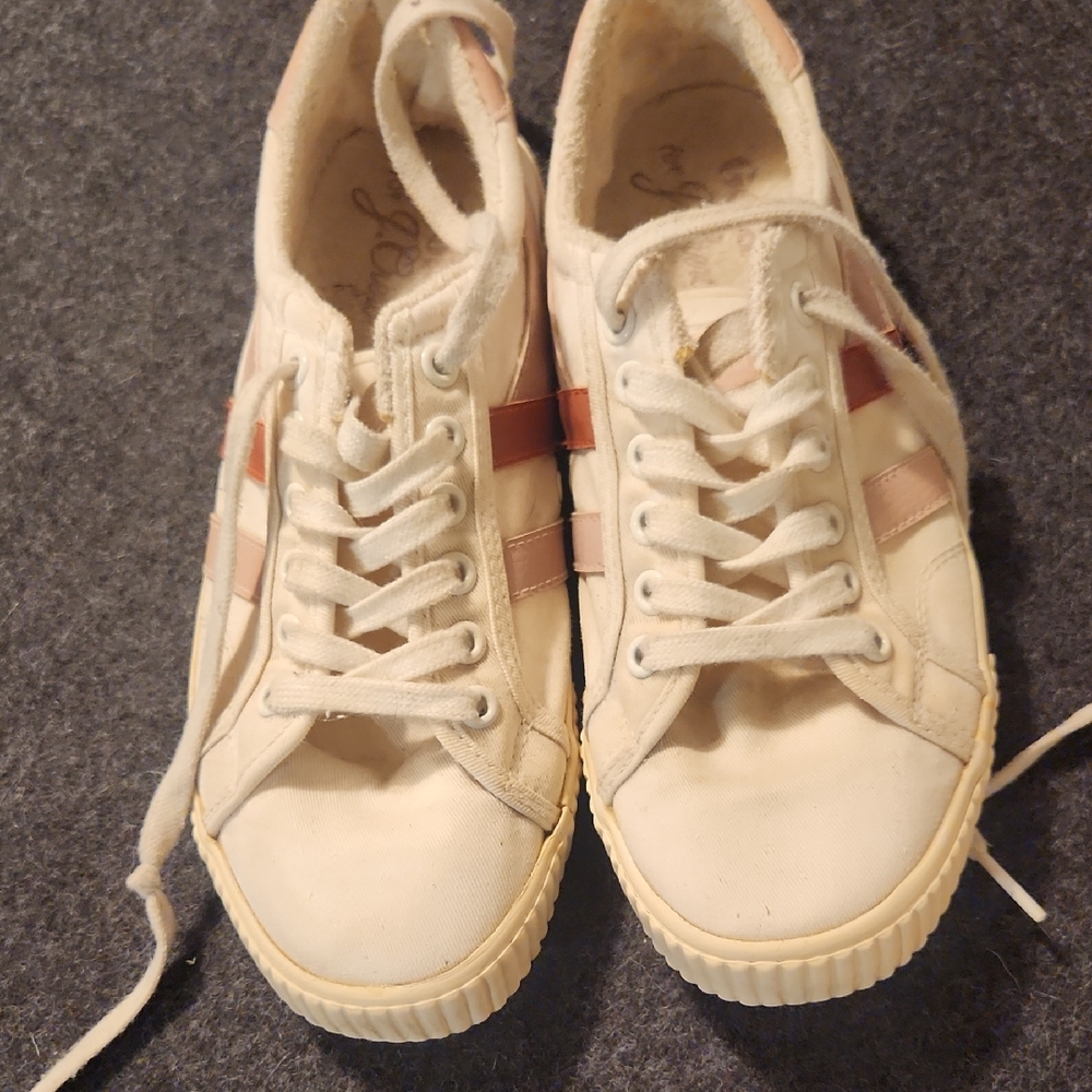 8 M - Gola For J Crew- Cream and Pink Women's Sneakers
